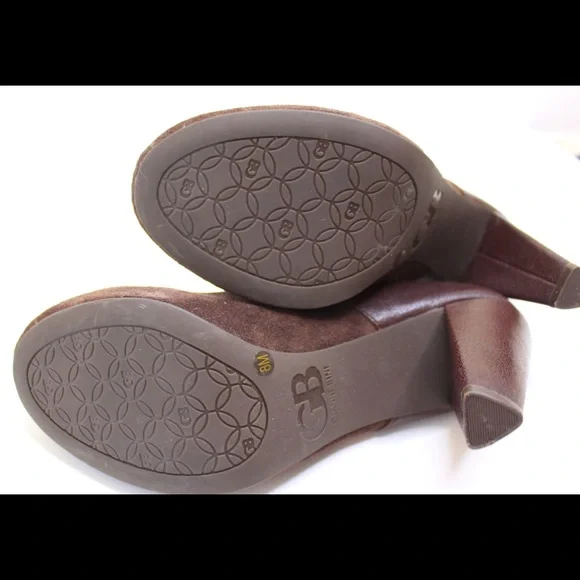 Gianni Bini Mary Jane Brown Suede/Leather Heels - Picture 7 of 8